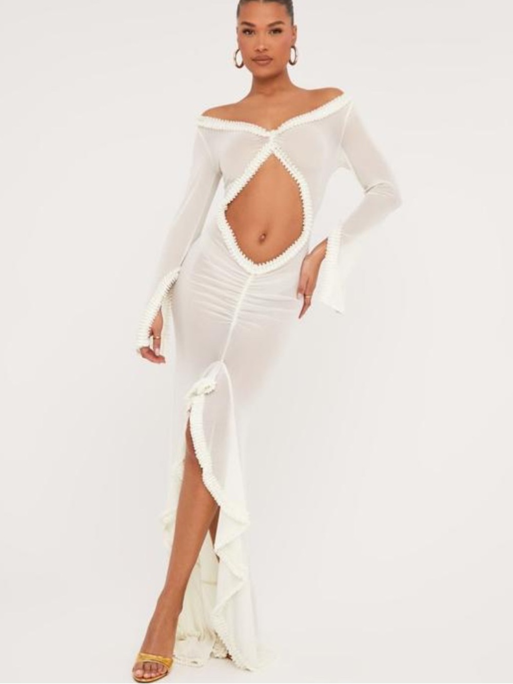 Sheer White Women's Swim Cover-Up Dress
